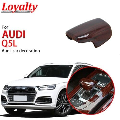Loyalty for AUDI Q5L 2018 2019 Interior Speed Gear Shift Knob Cover Cap Sticker Trim Frame ABS walnut Auto Styling Accessories