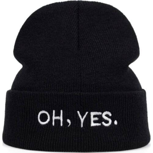 New on yes embroidery Hat Men And Women fashion Cap Winter Black Whatever Beanie Hat And Snapback high quality hat woman