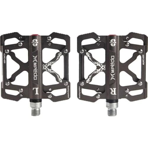 Catazer 3 Bearings Mountain Bike Pedal 9/16" Non-Slip Bicycle Pedal Flat Alloy Pedals Cycling Bicycle Pedal for Road MTB BMX