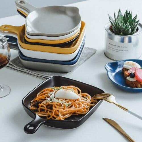 Nordic Breakfast Western Food Plate Creative Baking Plate Ceramic Tableware Plate Deep Mix Home Breakfast