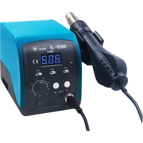SL-858D smart blue screen hot air gun desoldering station digital display thermostat mobile phone repair tool