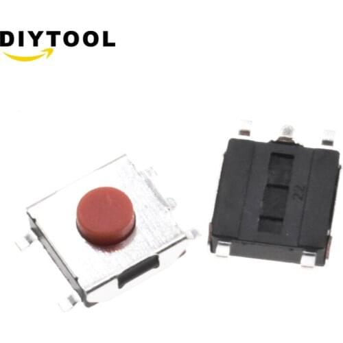 100pcs 6*6*3mm 5 PIN SMD Red Copper Tactile Push Button Switch Tact Switch 6mm*6mm*3mm