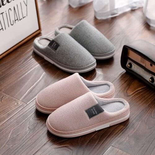 Shoes For Women 2022 Cotton Slippers Men Winter Plush Keep Warm Flat Home Shoes Woman Soft Comfort Female Shoes Sewing Interior