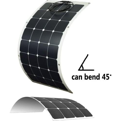 High Efficiency ETFE SUNPOWER 100W Semi Flexible Solar Panel For Travel Tourism Roof Yacht