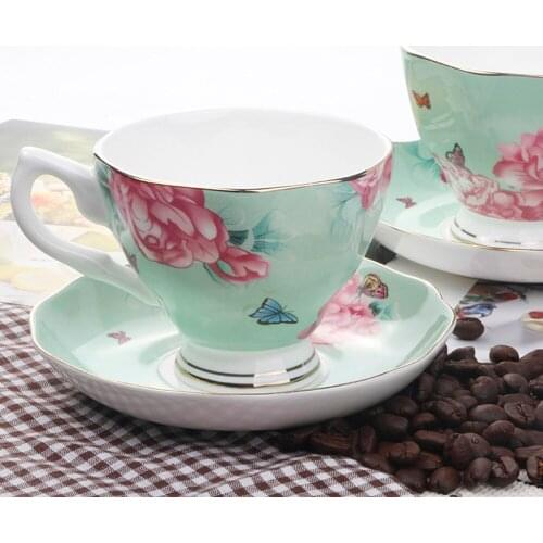 Top Grade Bone China Coffee Cup Creative European Tea Cup Set And Saucer Home Party Afternoon Tea Teacup Porcelain Nice Gift