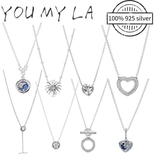 100% Real S925 Sterling Silver Color Pendant Necklace Colorful Dream Fit Original Pando For Women Luxury Jewelry