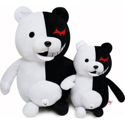1 Styles 25cm projectile, black and white bear doll, Monomei plush pink white rabbit principal anime toy doll