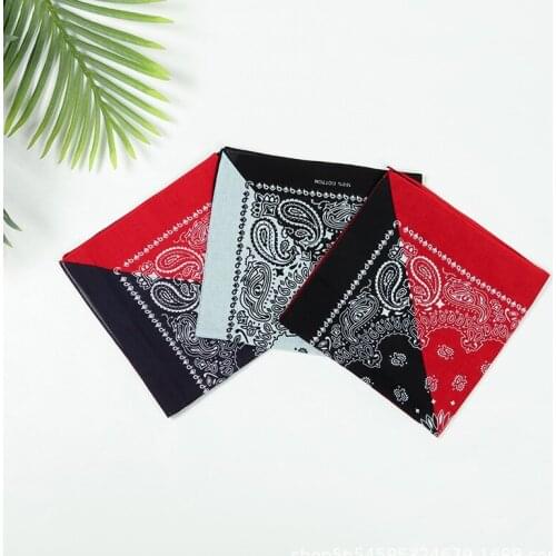 12PCS 55cm * 55cm Color-matching Cotton Turban Square Scarf European and American Hip-hop Headband Multifunctional Handkerchief