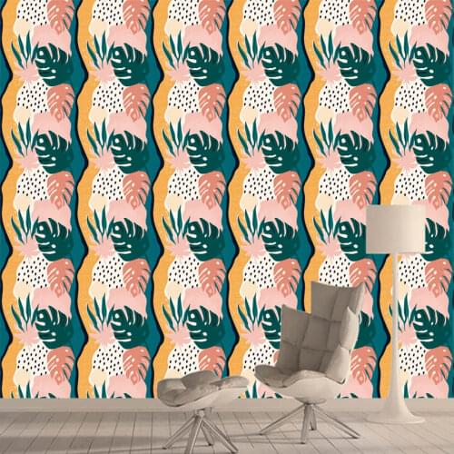 Custom Nordic Vintage Jungle Leaves 3d Wallpapers for Living Room Wall Papers Home Decor Cabinet Self Adhesive Murals Rolls Art