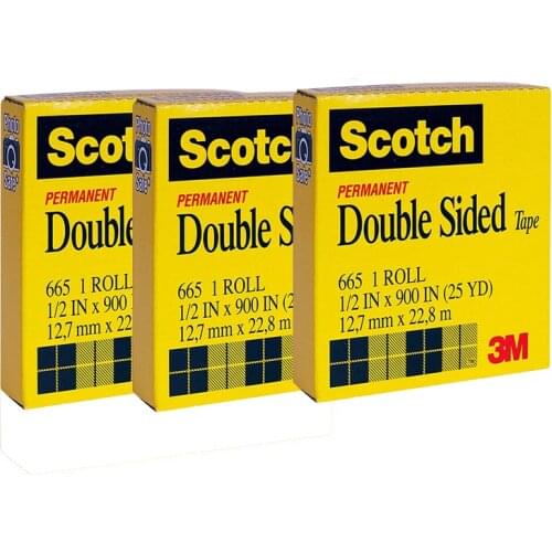 3pcs lot Scotch Transparent Double-sided Tape High Efficiency Tape Home Office Tape 12.7mm x 22.8m 3M 665