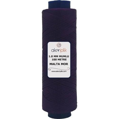 Aker Waxy Purple 1.0mm Saddler Yarn (Oil İp) 100 m Malta Purple 100 M Hand Sewing Lanyard Leather Dikişi Cord