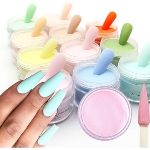 1Oz/Bottle 2 in 1 Nail Acrylic Powder 10 Color Fast Drying Mia Secret Carving/Dipping Pigment Manicure Nail Art Decorations KU_3