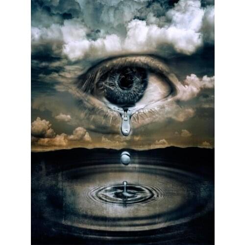 D Diamond Painting Full Round for Adults DIY Mosaic Cross Stitch Pattern Handmade Embroidery Kits Wall Decor Tears of Angels