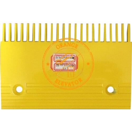 Escalator Aluminium Comb Plate Yellow 5130669H02 L197mm Hole Pitch 140mm CTR 22 Teeth