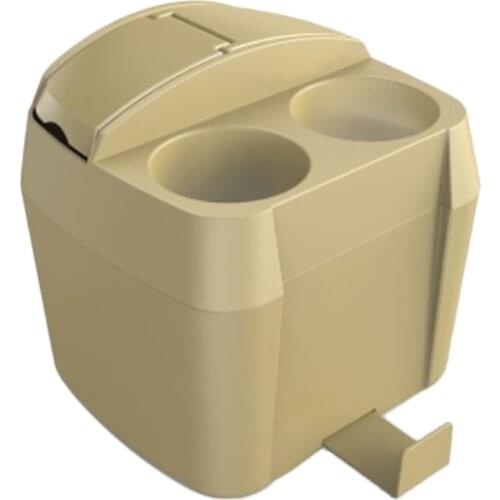 Car Center Organiser Box, Trash Can with Lid Cup Holder Car Garbage Bin Universal Automotive Storage Pockets