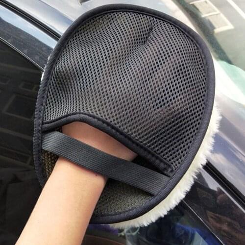 Car Styling 15*25cm Automotive Car Cleaning Car Brush Cleaner Wool Soft Car Washing Gloves Cleaning Brush Motorcycle Washer Care