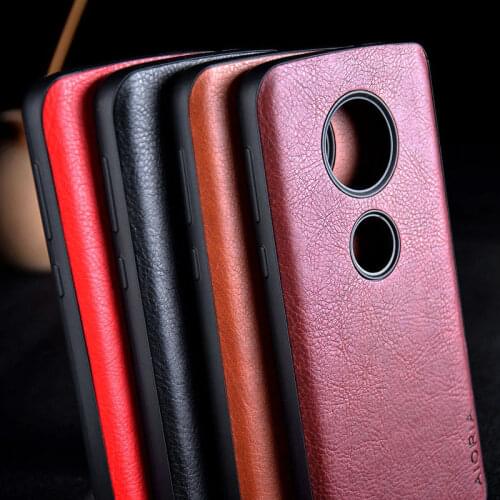Case for Motorola Moto G6 G6 Plus coque luxury Vintage Leather skin capa with silicone cover for moto g6 plus case funda capa
