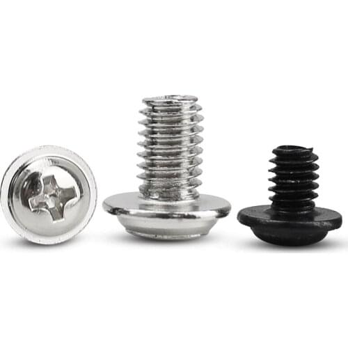 Black Silvery Phillips Metric Thread PC Computer Case Hard Drive Floppy DVD ROM Motherboard Screw Cross Truss Head Bolt M3