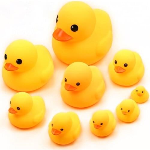 5pc BabyToy Bath Duck Yellow Duck Funny Gift Girl Boy Kids Beach Swim Kawaii Cute Water Float Rubber Bathtub Toy for Children