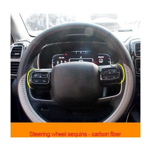 For Citroen c5 Aircross ABS chrome silver carbon fiber Steering wheel sequin 2pcs