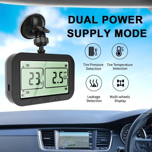 LEEPEE Solar TMPS LCD Display Tire Pressure Monitor System With 4/6 External Sensor Tyre Pressure Monitor For Truck Bus Lorry