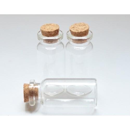 Hot Fashion 10ml Small Cute Mini Wishing Cork Stopper Glass Bottles Clear Vials Jars Containers 20pcs