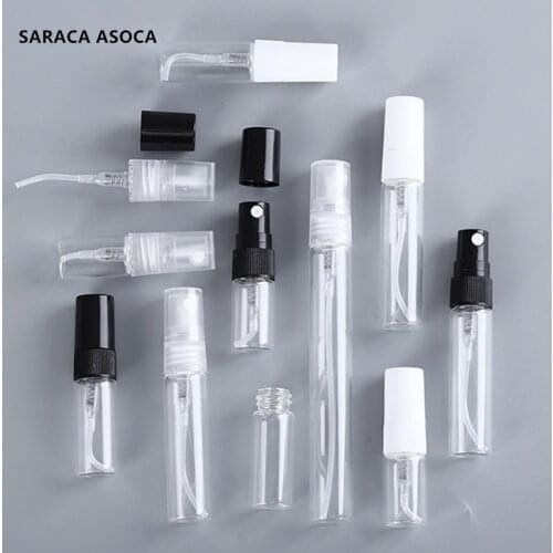 2ml mini Glass Perfeme Spray Bottle For Sample Clear Transparent Color Glass Atomizer Empty Bottle 300pcs/lot