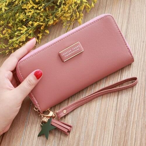 Fashion Star Tassel Zipper Wallet Women Long Clutch Purse Handbag Phone Case Coin Pocket Credit Bank ID Card Holders Bag XB233