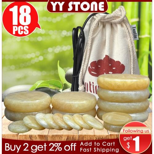 Tontin topaz jade hot stone massage set body massager Salon SPA with heater box Stone Massage Rocks CE and ROHS healthcare
