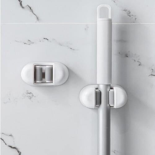 Wall Mounted Mop Organizer Holder Brush Broom Hanger Home Storage Rack Bathroom Suction Hanging Pipe Hooks Household Tools