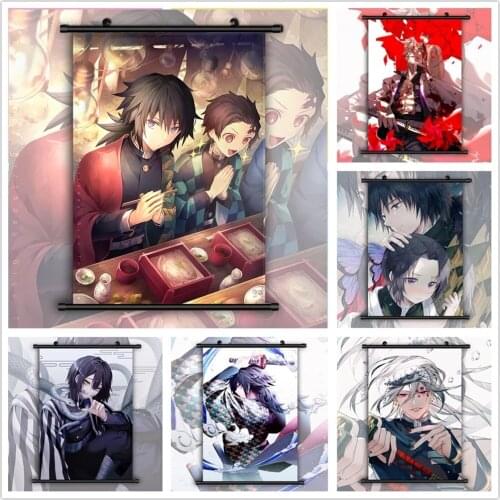 Poster Canvas Print Painting Kimetsu No Yaiba Demon Slayer Wall Art Picture Home Decoration Anime Mural Plastic Hanging Scrolls
