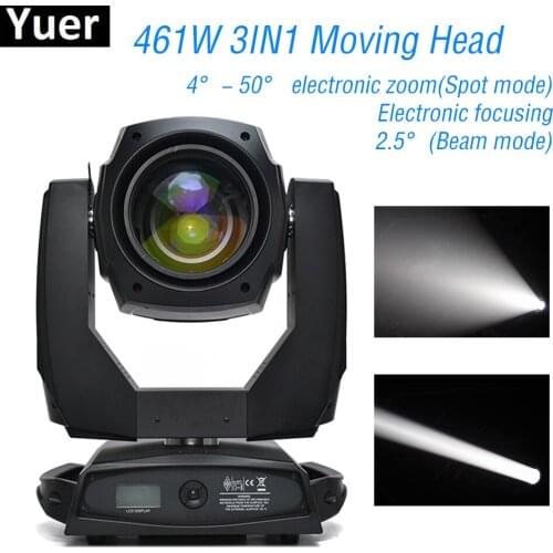 Professional 461W Beam Wash Zoom 3IN1 Moving Head Light DJ Disco DMX512 Sound Party Lights Auto Focusing Stage Moving Head Light