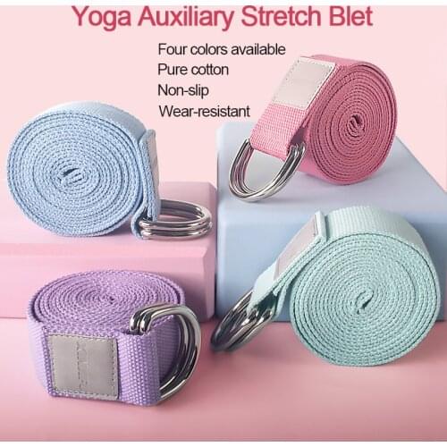 Yoga Adjustable Stretch Strap Multi-Colors D-Ring Belt Washable Sport Stretch Strap Waist-Leg Resistance Fitness Bands Yoga Belt