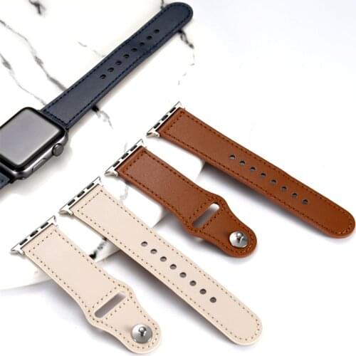 Genuine Leather loop for iWatch 40mm 44mm Sports Strap Single Tour band for Apple watch 42mm 38mm Series 1 2 3 4 5 6 SE