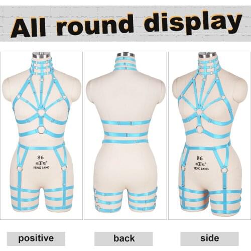 Sexy Women Bdsm Game Harness Bondage Suspender Goth Slim Body Binding Strappy Erotic Hollow Out Adjust Exotic Lingerie