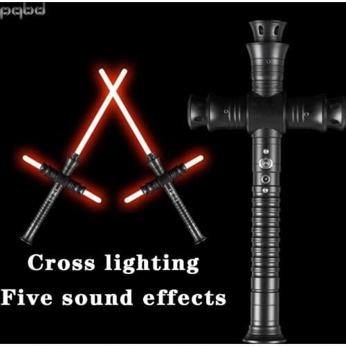 Pqbd Lightsaber Basic Practice Lightsaber Dueling Blade Metal Handle Flash on Clash with Sound, Children Toy