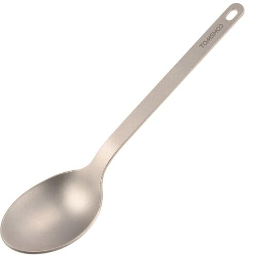 TOMSHOO Titanium Spoon Camping Spoon Outdoor Tableware Dinner Cutlery Flatware for Home Outdoor Camping Hiking