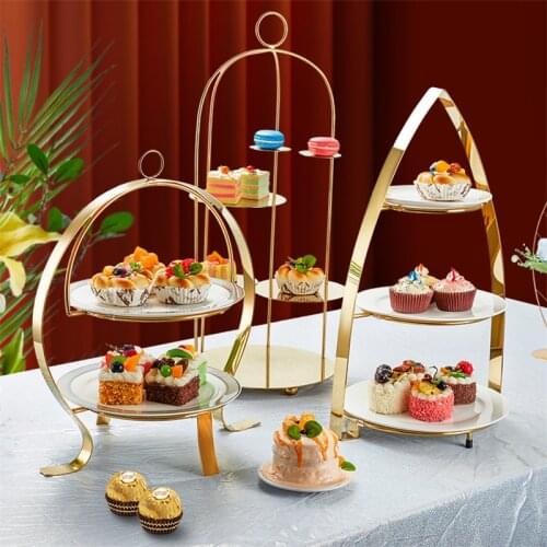 Fruit display rack Tea break exhibition stand cake decorating tools 2-3 layer cake rack Afternoon tea Creative food display rack