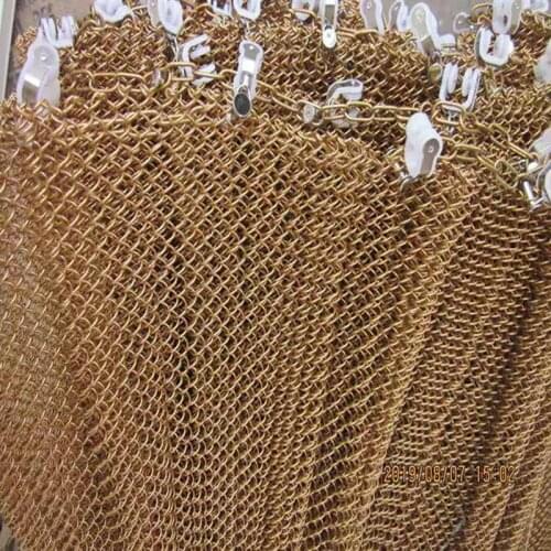 Shower curtains metal screen mesh for room divider window curtain in shopping mall golden