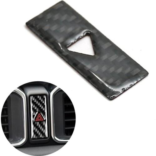 For Mazda CX-5 CX 5 2017 2018 Carbon Fiber Car Center Control Safety Warning Button Frame Cover