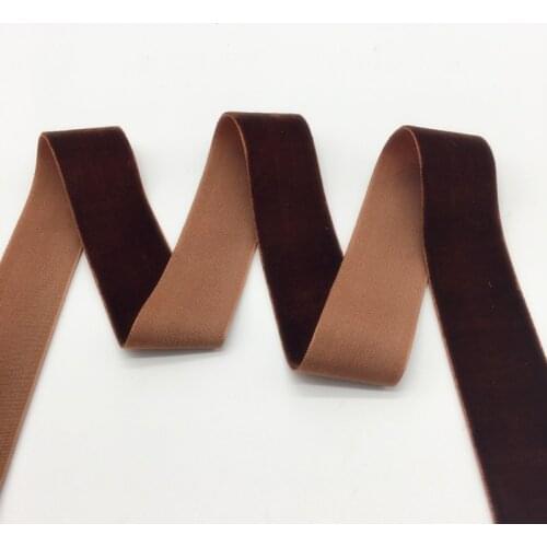 3 yards/lot 1"(25mm)Wide Brown Velvet Ribbon Headband Clips Bow Wedding Decoration