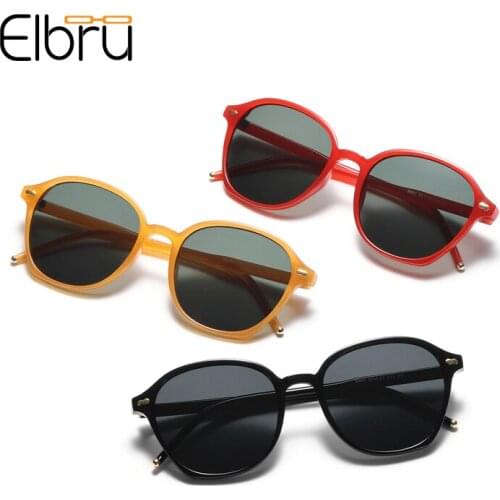 Elbru Women Fashion Rivet Classic Frame Sunglasses Vintage Sun Glasses Eyewear Colorful Lens Sunshades Male Sun Glasses for Men
