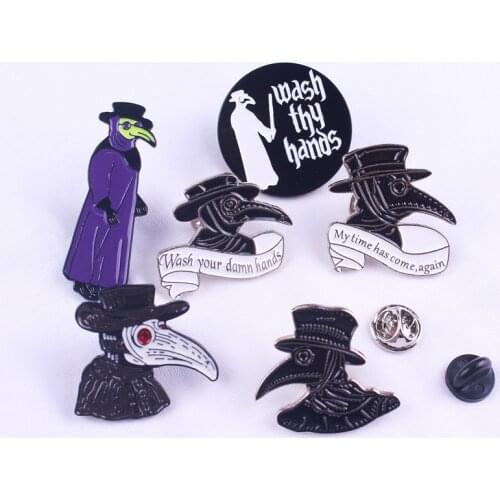 Plague Doctor Schnabel Badges for Backpack Enamel Pins for Backpacks Steampunk Badges for Clothes Clothes Lapel Pin Badge Decor