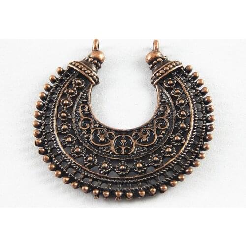 10pcs Antique Style Red Copper Tone Crescent Jewelry Making Charms Finding Jewelry Making Accessory 39*39*2mm 52068