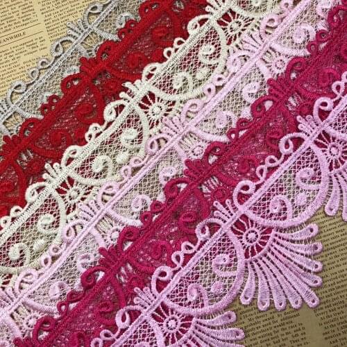 15Yards Water Soluble Embroidery Clothing Accessories DIY Handmade Wedding&Dress Lace fabric Patchwork 9cm