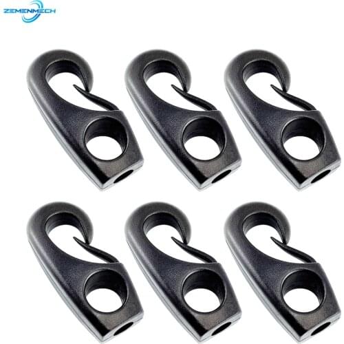 6PCS Nylon Buckle Shock Cord Clip Hook Kayak Canoe Bungee Rope Line Rowing Boat Tie Cord Hook Clothesline Elastic Boat Lock Clip
