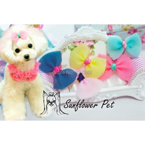 Pet accessories wholesale pet hairpin bowknot headwear dog hairpin cat hair Clip 20 pcs/lot