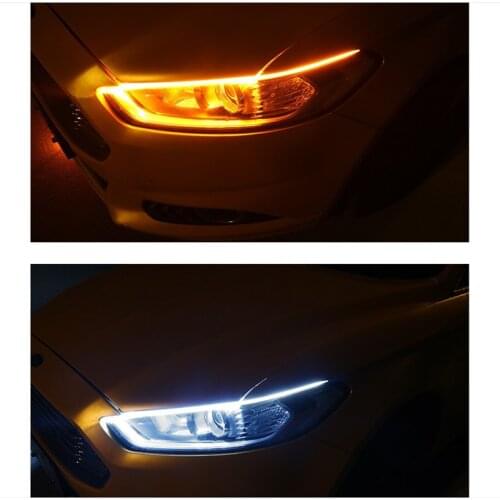 Car LED Turn To Light Strip Car Led Daytime Running Light Strip Waterproof Headlight Fluctuating Turn Signal Decorative Lamp