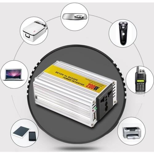 Automobiles Inverter 12v 220v With Usb Car Power Converter 12V DC To AC 220V Adapter Car Adaptor 200W Car Styling