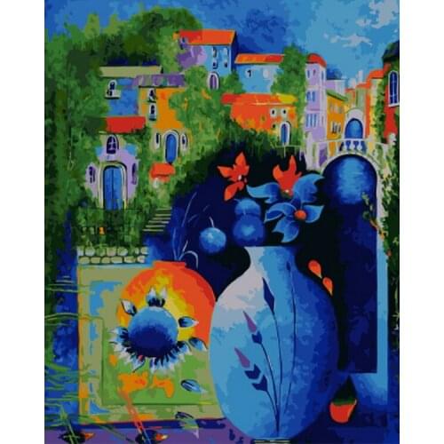 Frameless painting by numbers wall decor diy picture oil painting on canvas for home decor 4050 countryside